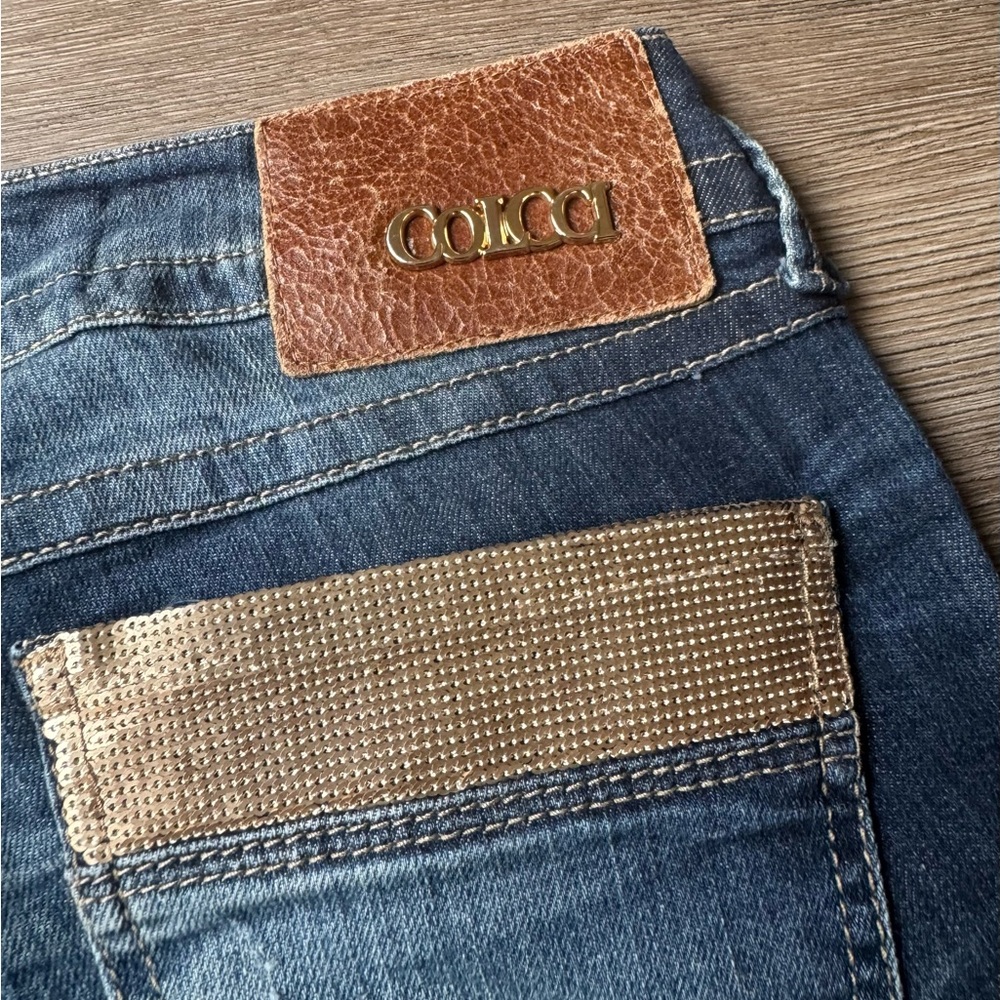 Colcci Jeans with Gold Sequin Detail - Size 4 - Picture 5 of 7